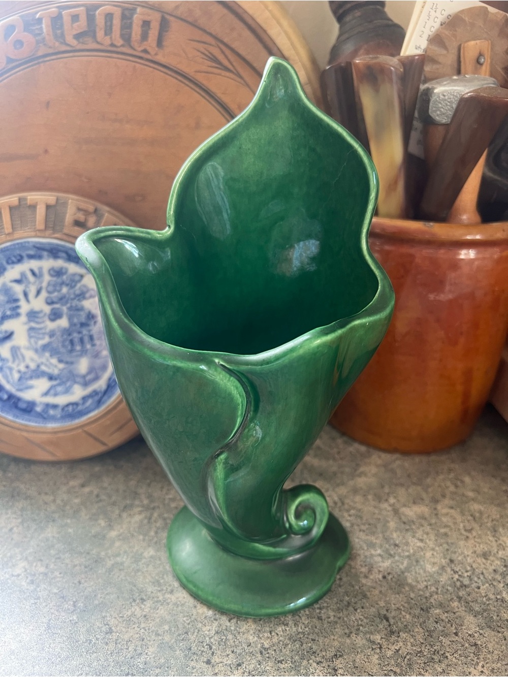 Vintage West Coast Pottery California Fan Vase 1940s